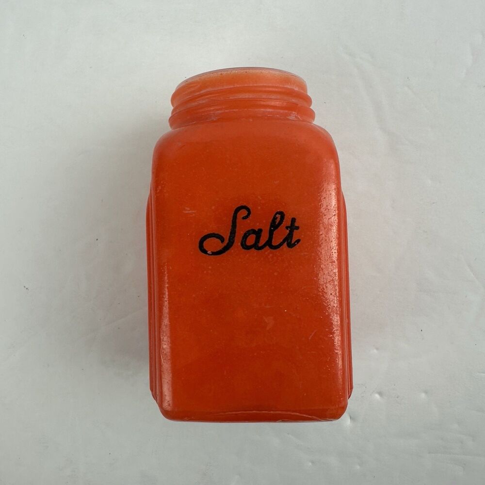 Vintage McKee Roman Arch Fired On Orange Salt Shaker Bottle Only No Lid